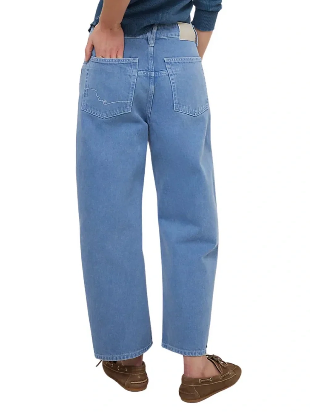 Free People Light Blue Deep Trance Boyfriend Jeans